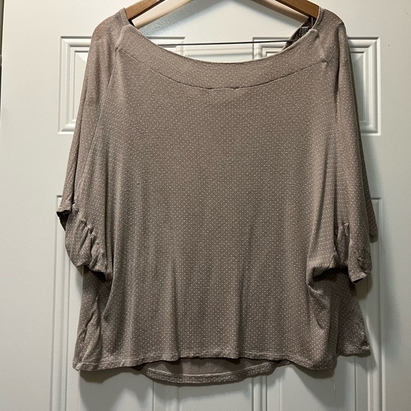 ALEMBIKA Beige & White Polka Dot Lagenlook Top Plus Size - Picture 4 of 4